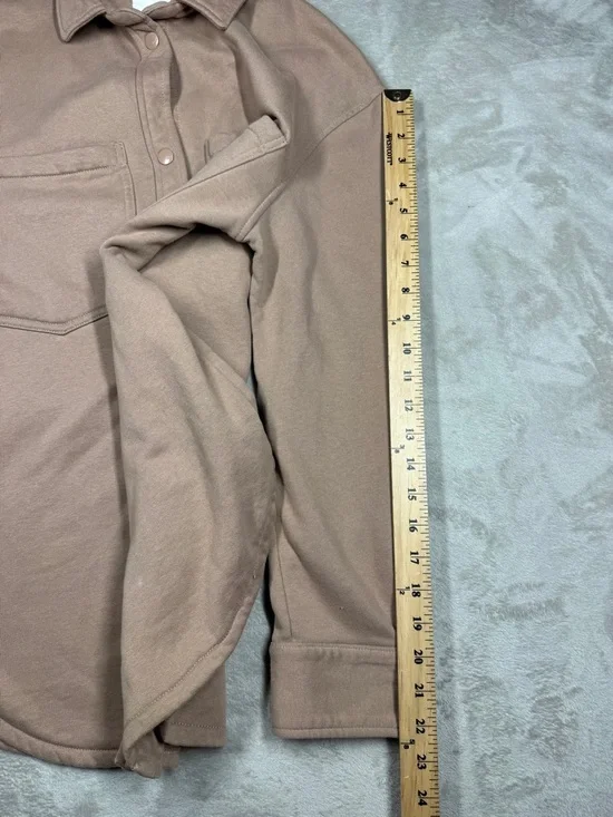 Abercrombie & Fitch Women’s Soft A and F Fleece Button Front Tan Jacket Medium - Picture 10 of 15